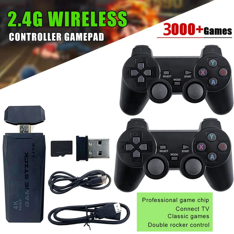 Video Game Console 2.4G Double Wireless Controller Game Stick 4K 10000 Games 64 32GB Retro Games for PS1/GBA Boy Christmas Gift